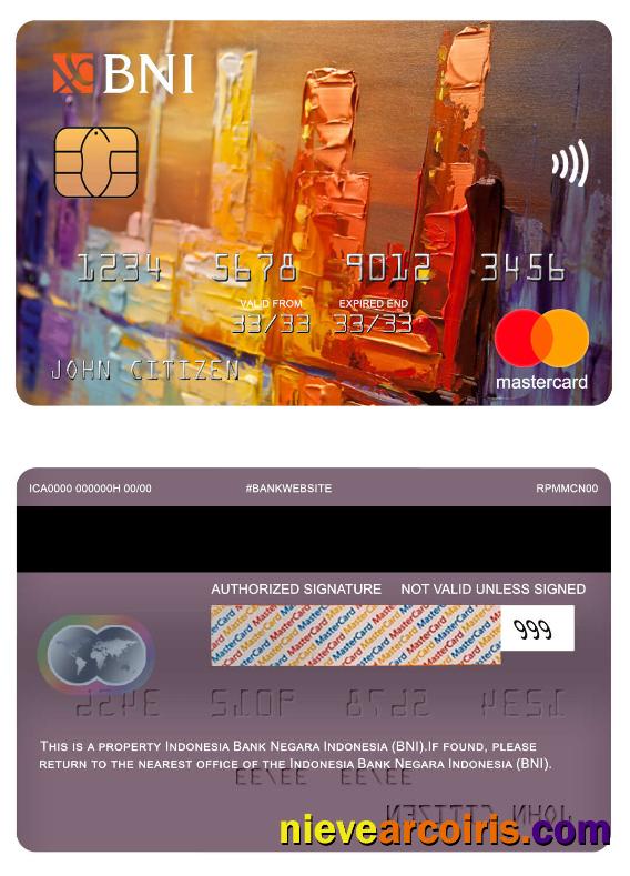 Indonesia Bank Negara Indonesia (BNI) mastercard